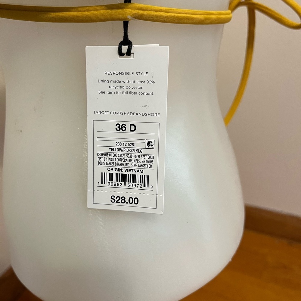Shade & Shore Mustard Yellow Bikini Top size 36D - Picture 7 of 7